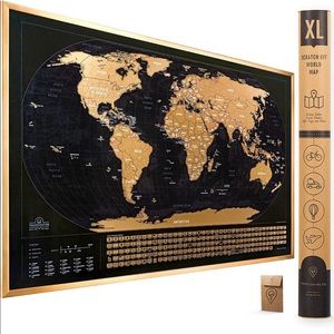 NEW extra large deluxe scratch off world map poster 🗺 36 x 24 inches